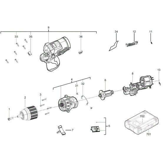 Assembly for Milwaukee M12FDD Drill Drivers