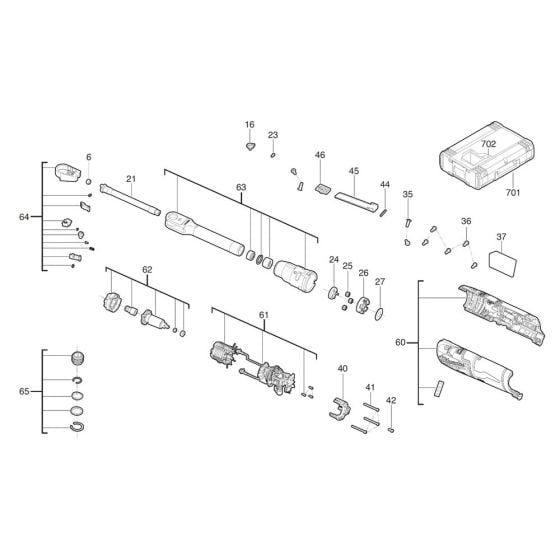 Complete Assembly for Milwaukee M12FPTR Cordless Ratchet