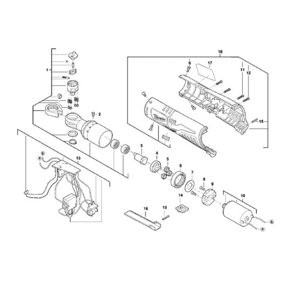 Complete Assembly for Milwaukee M12IR Cordless Ratchet