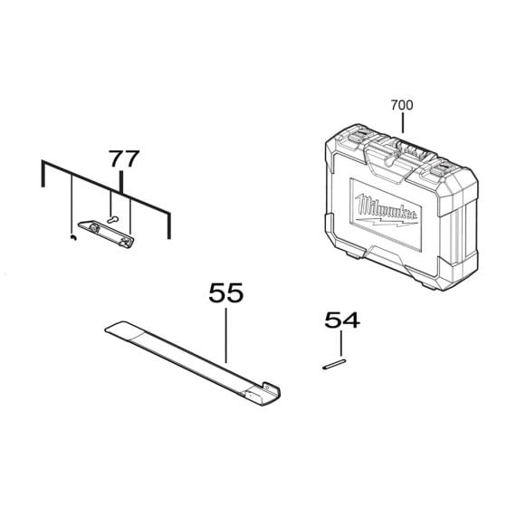 Complete Assembly for Milwaukee M12ONEFTR38 Cordless Ratchet