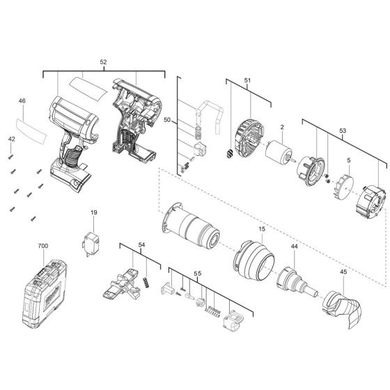 Complete Assembly for Milwaukee M18BHG Cordless Heat Gun