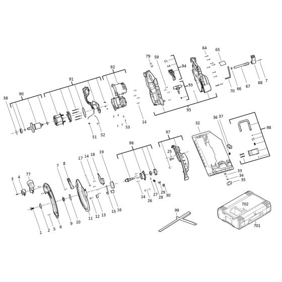 Complete Assembly for Milwaukee M18BLCS66 Cordless Circular Saw