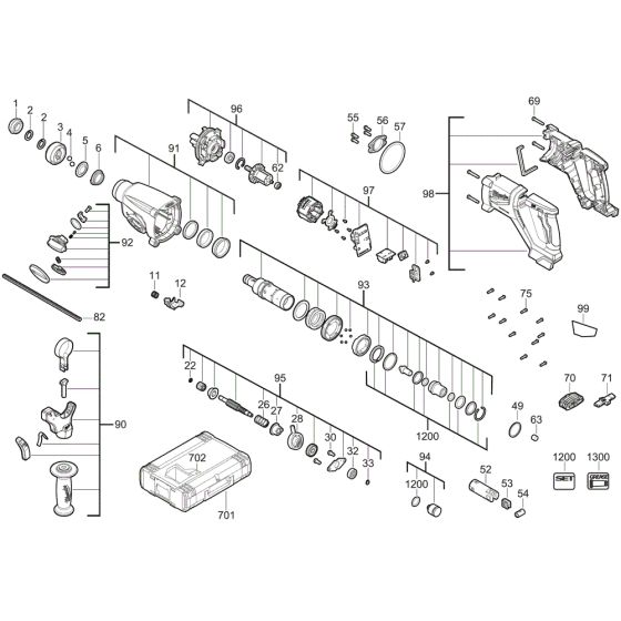 Assembly for Milwaukee M18BLHACD26 Hammer Drill