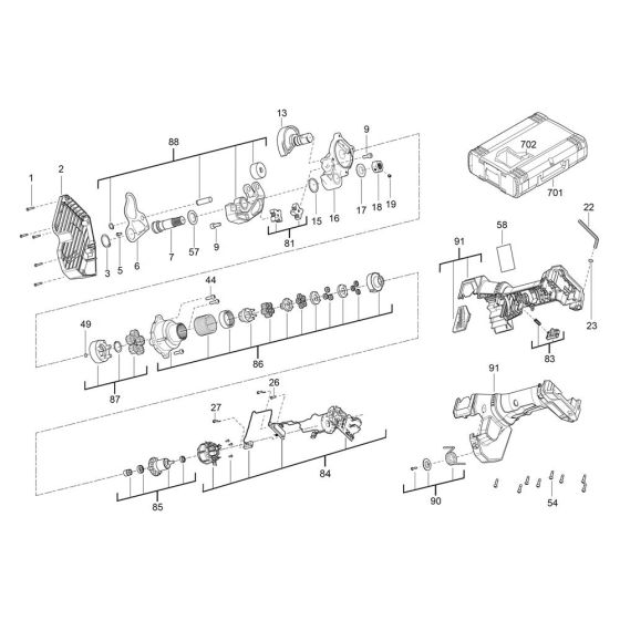 Complete Assembly for Milwaukee M18BLTRC Threaded Rod Cutter