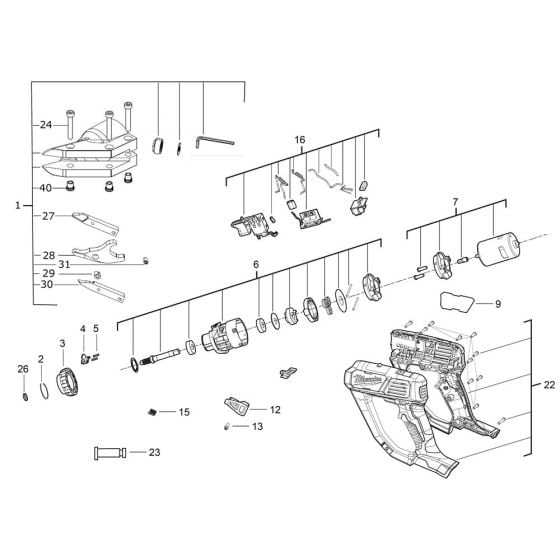 Complete Assembly for Milwaukee M18BMS20 Metal Shear