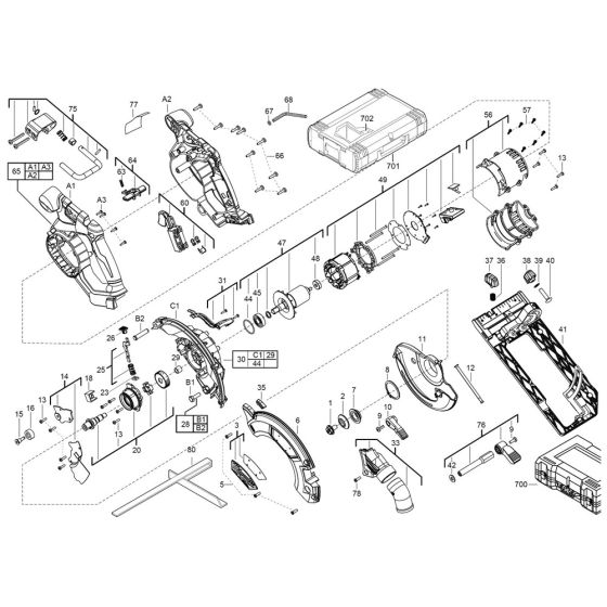 Complete Assembly for Milwaukee M18CCS55 Circular Saw