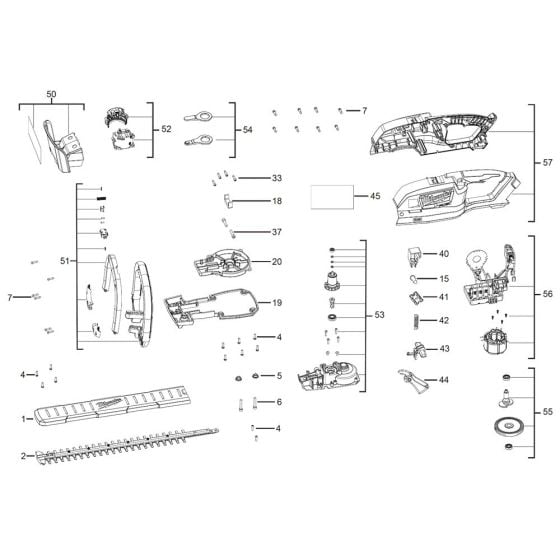 Complete Assembly for Milwaukee M18CHT Hedge Trimmer