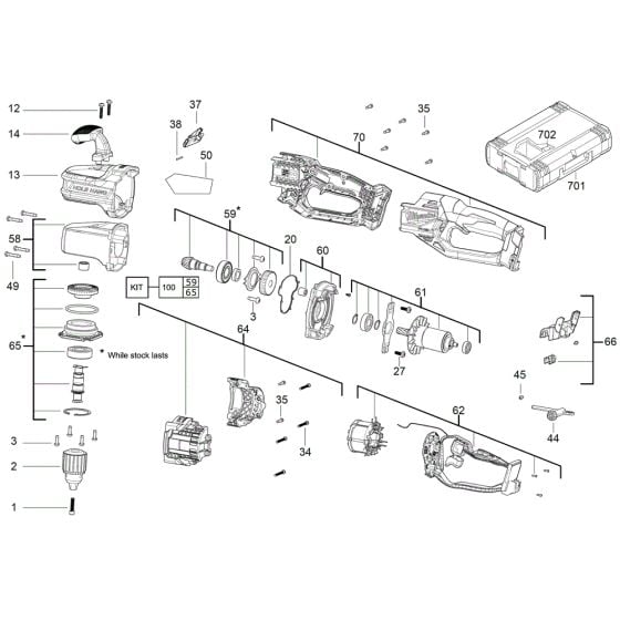 Assembly for Milwaukee M18CRAD2 Drill Drivers