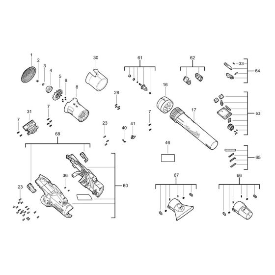 Complete Assembly for Milwaukee M18F2BL Blower