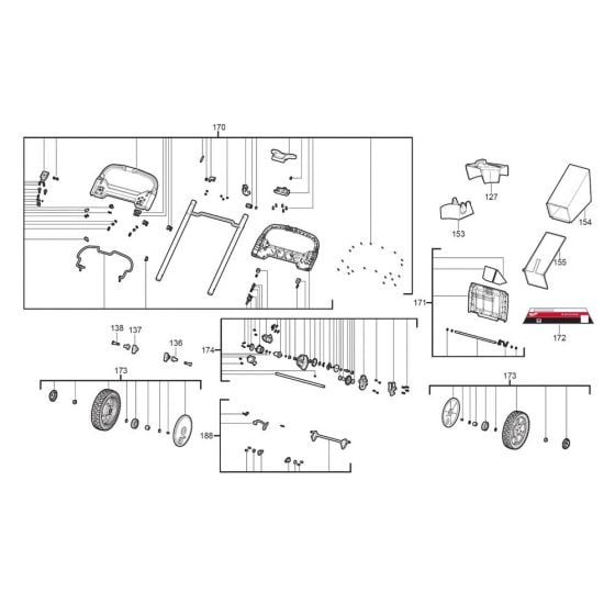 Complete Assembly for Milwaukee M18F2LM46 Mower