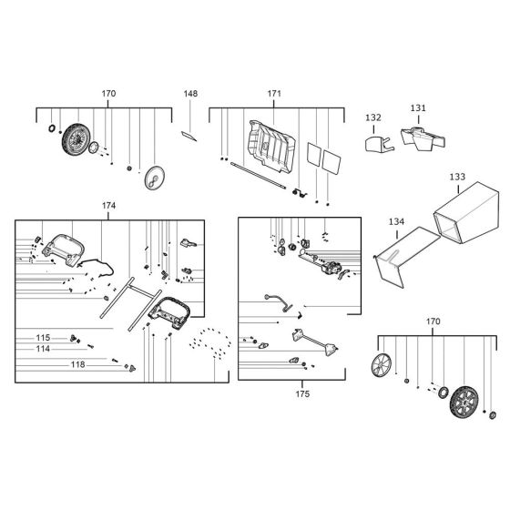 Complete Assembly for Milwaukee M18F2LM53 Mower