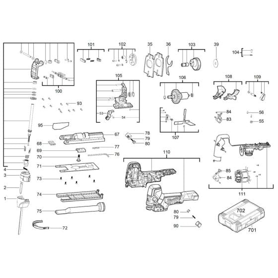 Complete Assembly for Milwaukee M18FBJS Cordless Jigsaw