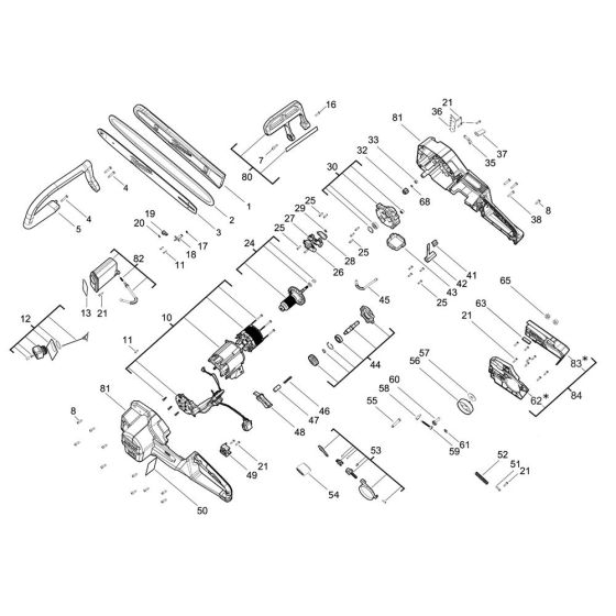 Complete Assembly for Milwaukee M18FCHSC Chainsaw