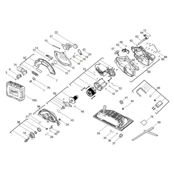 Complete Assembly for Milwaukee M18FCS66 Cordless Circular Saw