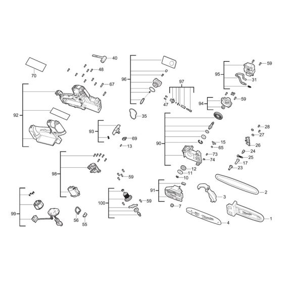 Complete Assembly for Milwaukee M18FHS20 Chainsaw