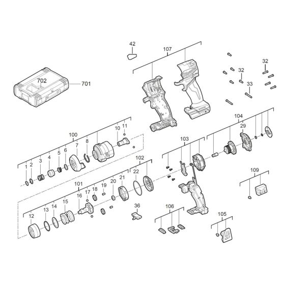 Complete Assembly for Milwaukee M18FID3 Impact Driver