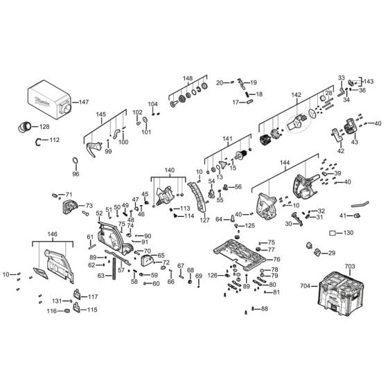 Complete Assembly for Milwaukee M18FPS55 Cordless Plunge Saw