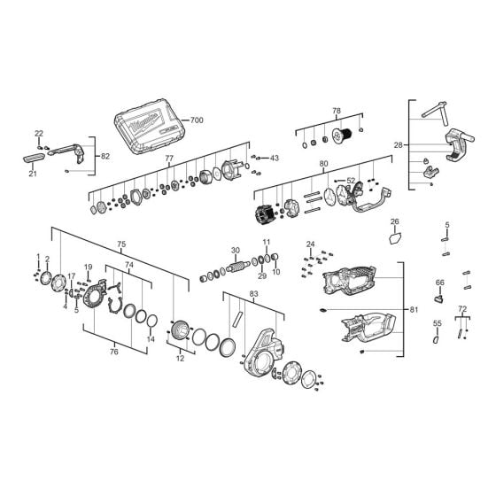 Complete Assembly for Milwaukee M18FPT114 Pipe Threader