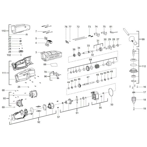 Assembly for Milwaukee M18FRAD2 Drill Drivers