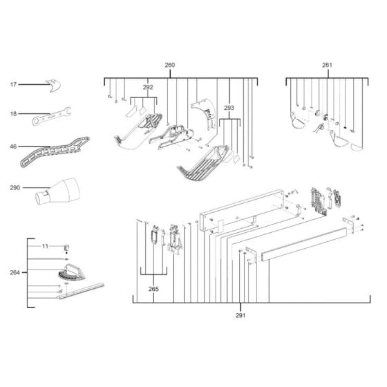 Complete Assembly -4 for Milwaukee M18FTS210 Table Saw