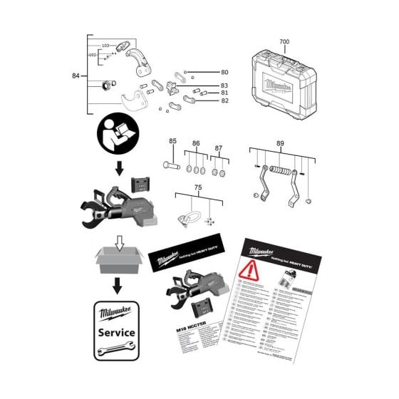 Complete Assembly for Milwaukee M18HCC75R Cable Cutter