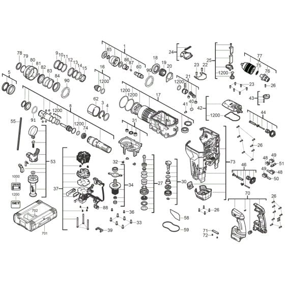 Assembly for Milwaukee M18ONEFHPX Hammer