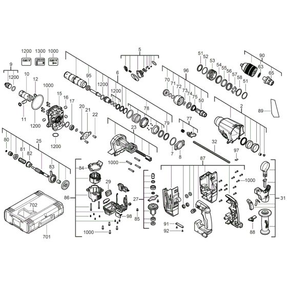 Assembly for Milwaukee M18ONEFHX Hammer Drill