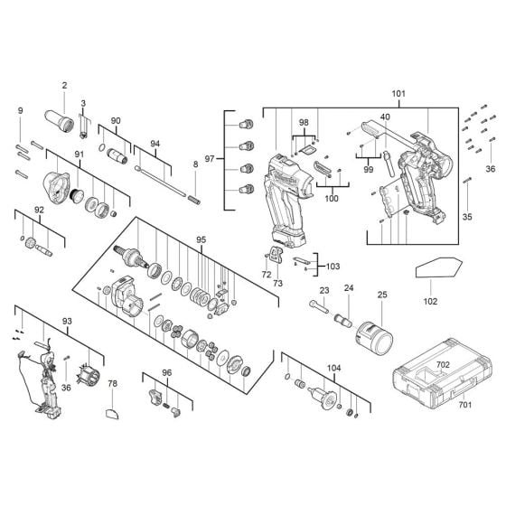 Complete Assembly for Milwaukee M18ONEFPRT Cordless Rivet Guns