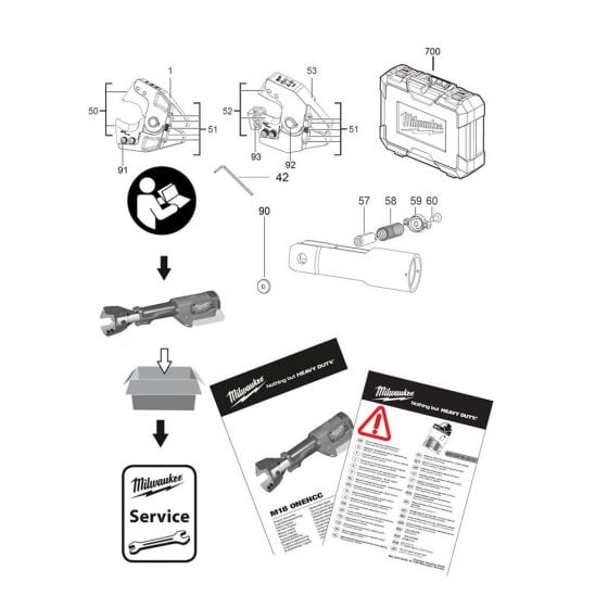 Complete Assembly for Milwaukee M18ONEHCC Cable Cutter