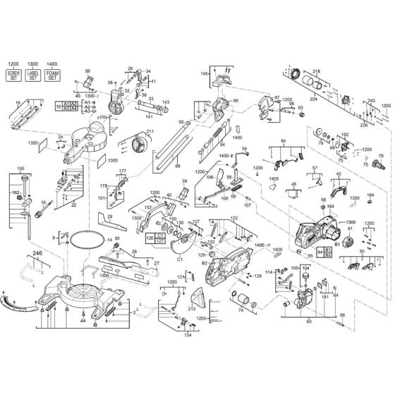 Complete Assembly for Milwaukee M18SMS216 Cordless Mitre Saw