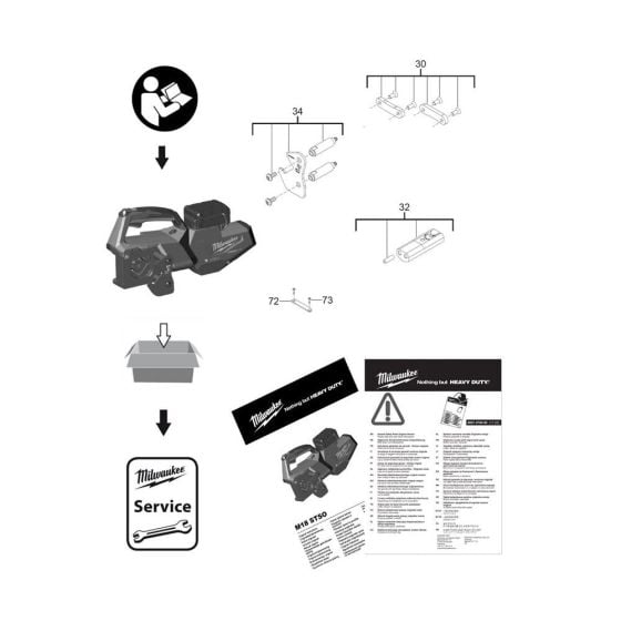 Complete Assembly for Milwaukee M18STSO Strut Shear