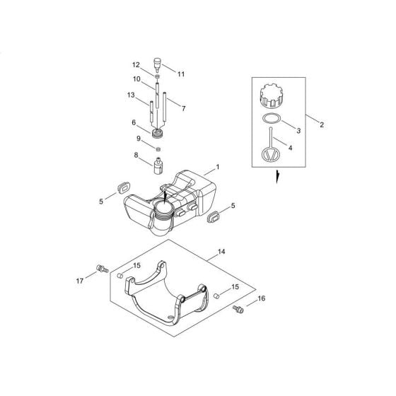 Fuel Tank for Shindaiwa M243S Multi-Tool