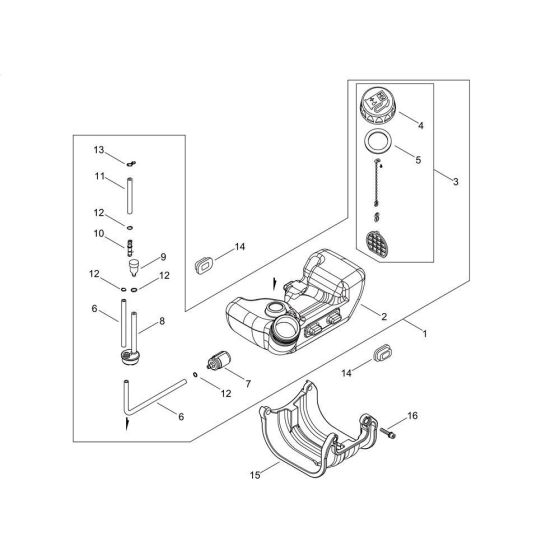 Fuel Tank for Shindaiwa M2510 Multi-Tool