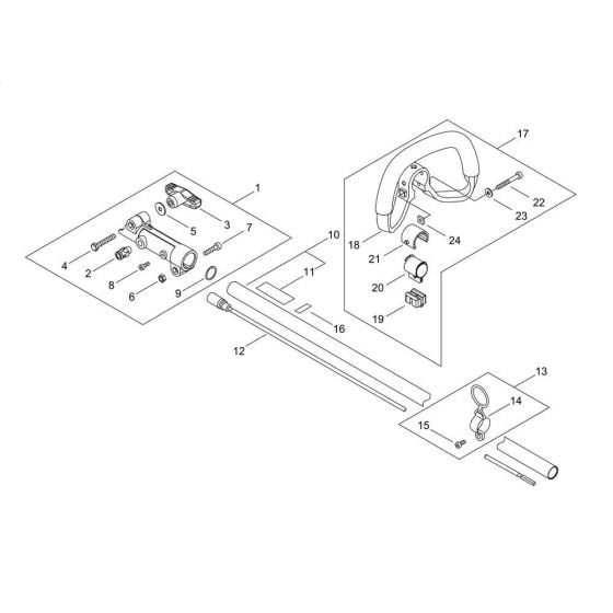 Main Pipe, Handle for Shindaiwa M262S Multi-Tool