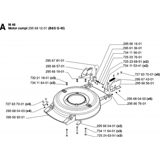 Chassis and Frame Assembly for Husqvarna M48 Commercial Lawn Mower