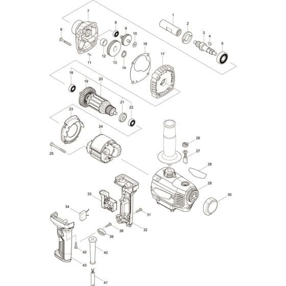 Main Assembly for Makita M6600 Speed Drills
