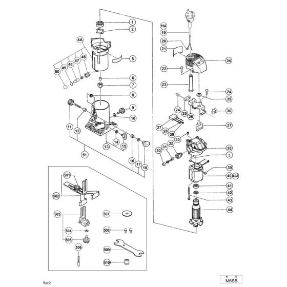 Main Assembly for Hikoki M6SB Trimmer