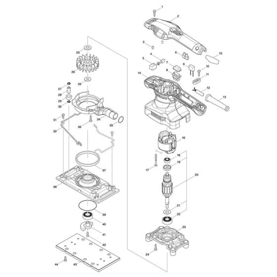 Complete Assembly for Makita M9203 Sander