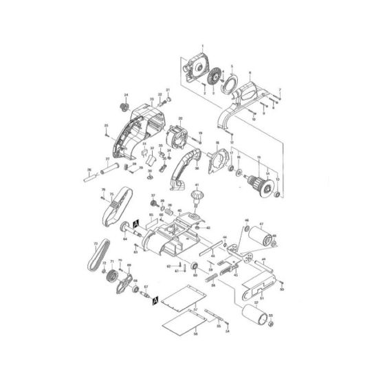 Complete Assembly for Makita M9400 Belt Sander