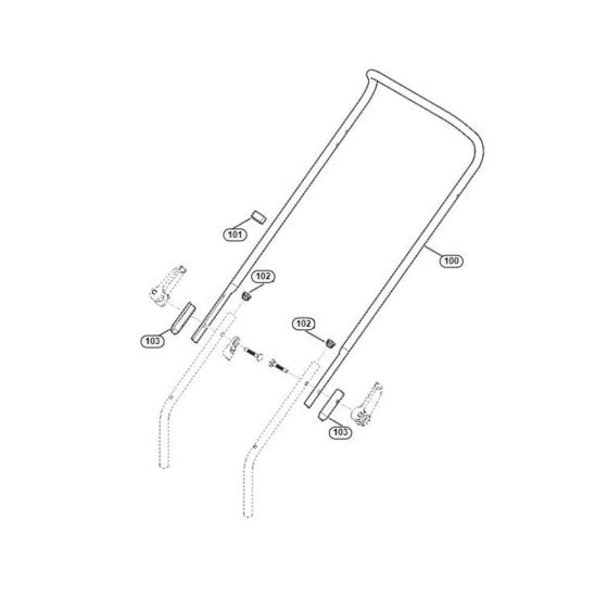 Handle-1Assembly for Stihl/ Viking MA 443.1 Cordless Lawn Mowers