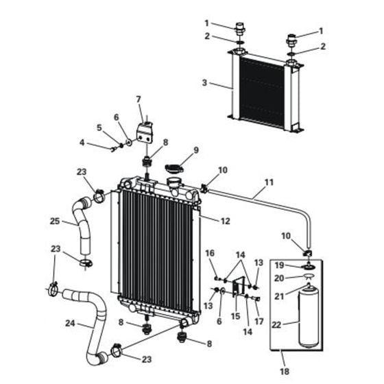 Radiator & Oil Cooler for Thwaites MACH 201 Dumper