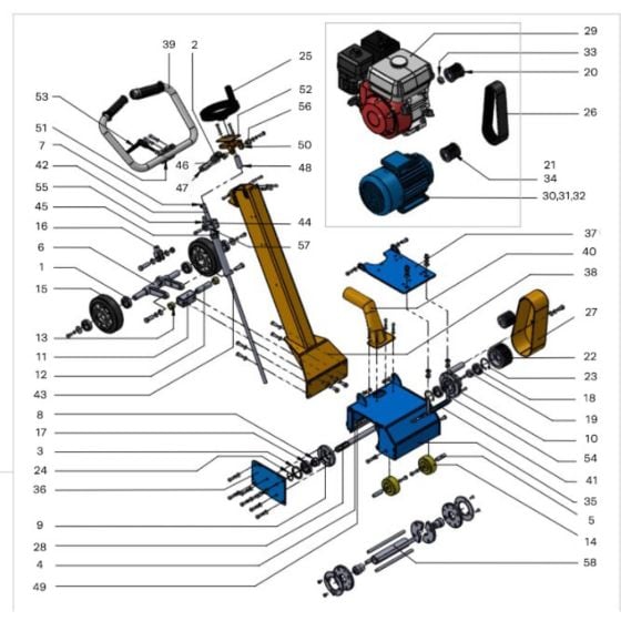 Machine Assembly for SPE BEF200N Floor Scarifier