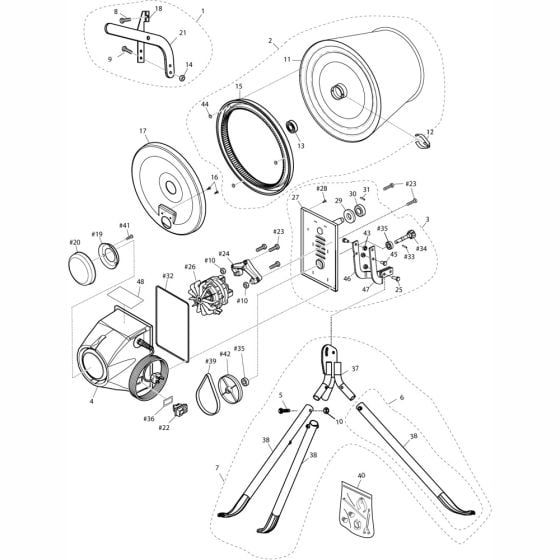 Main Assembly for Altrad Belle Minimix60 Tip-Up Mixer