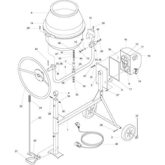 Main Assembly for Altrad Belle MU50B Upright Mixers