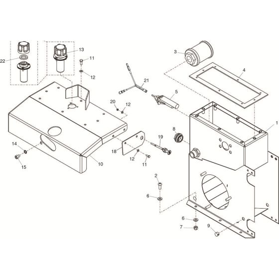 Tank Assembly for Belle Major 20-140X Hydraulic Power Pack