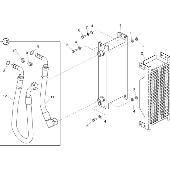 Cooler (From April 2009) Assembly for Belle Major 30-140 (PAN) Hydraulic Power Pack