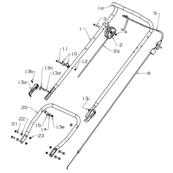 Handle Assembly for Masport Maxicut (2010 Apr 479914) Mower