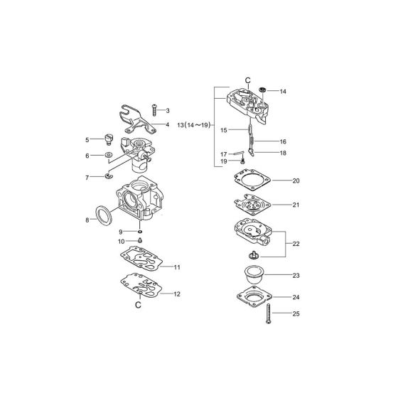 Carburettor for ECHO MB-440 Duster-Mistblower