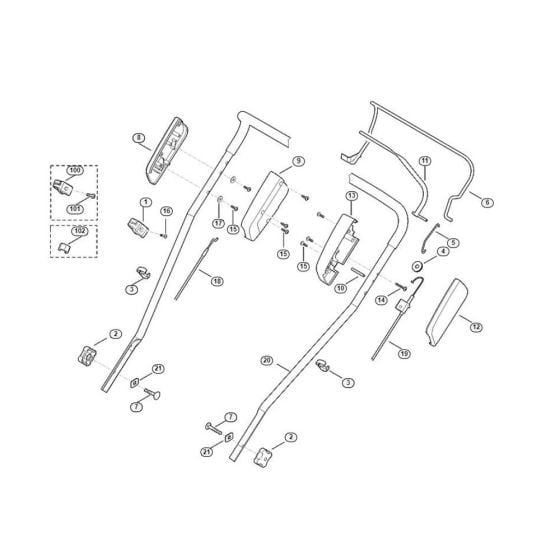 Handle Upper Part for Viking MB 2.0 RTX Petrol Lawn Mowers