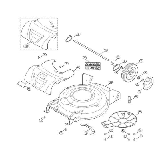 Housing, Rear Axle for Viking MB 2.0 RTX Petrol Lawn Mowers